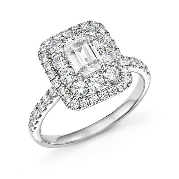 🥰Big Rectangle Gemstone Radiant Cut Zircon Rings for Women, INDN8014 - Picture 1 of 8